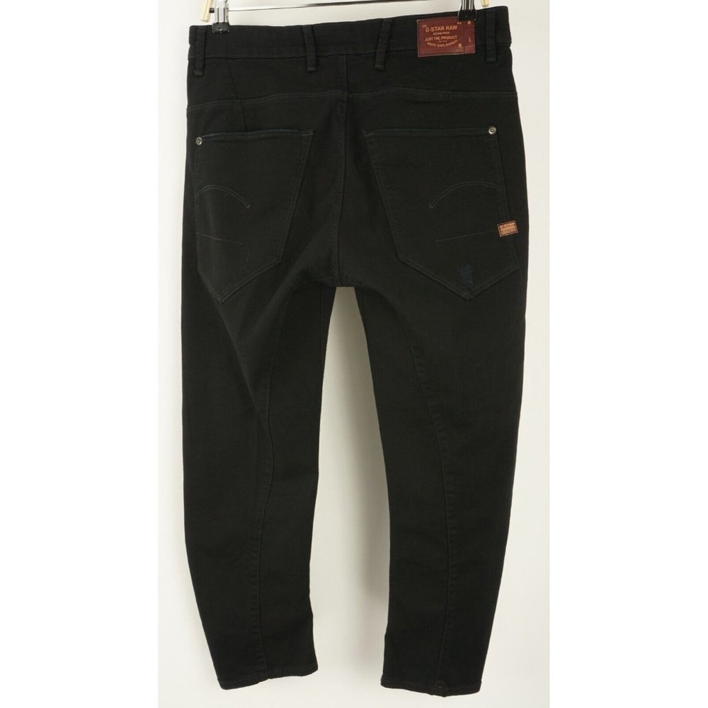 G-Star Raw Type C 3D Loose Tapered Womens Dark Black Distressed Cropped Jeans - Picture 4 of 13
